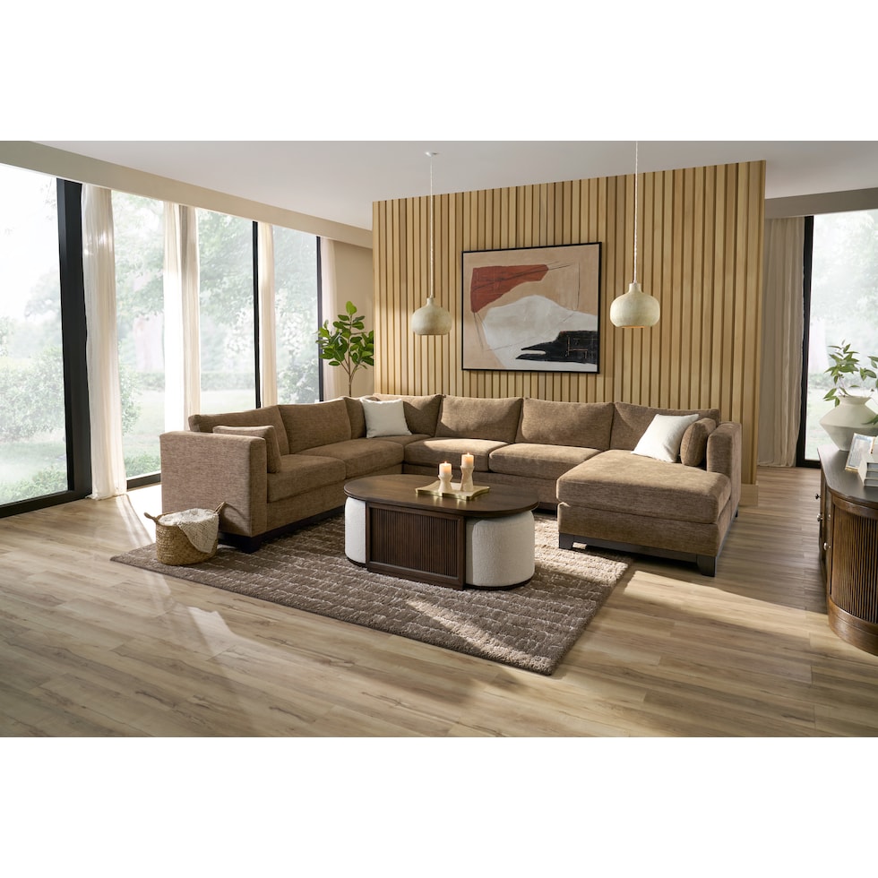 brentwood dark brown sectional   