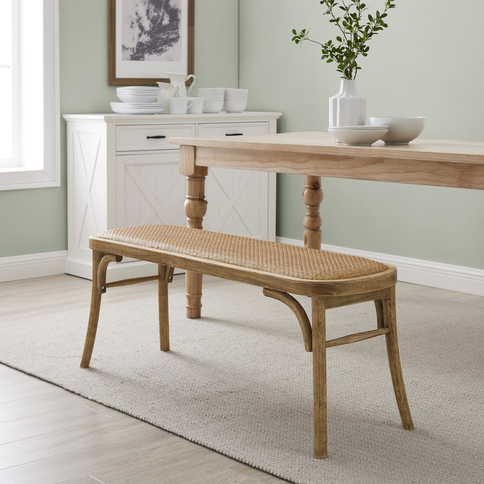 breton light brown bench   