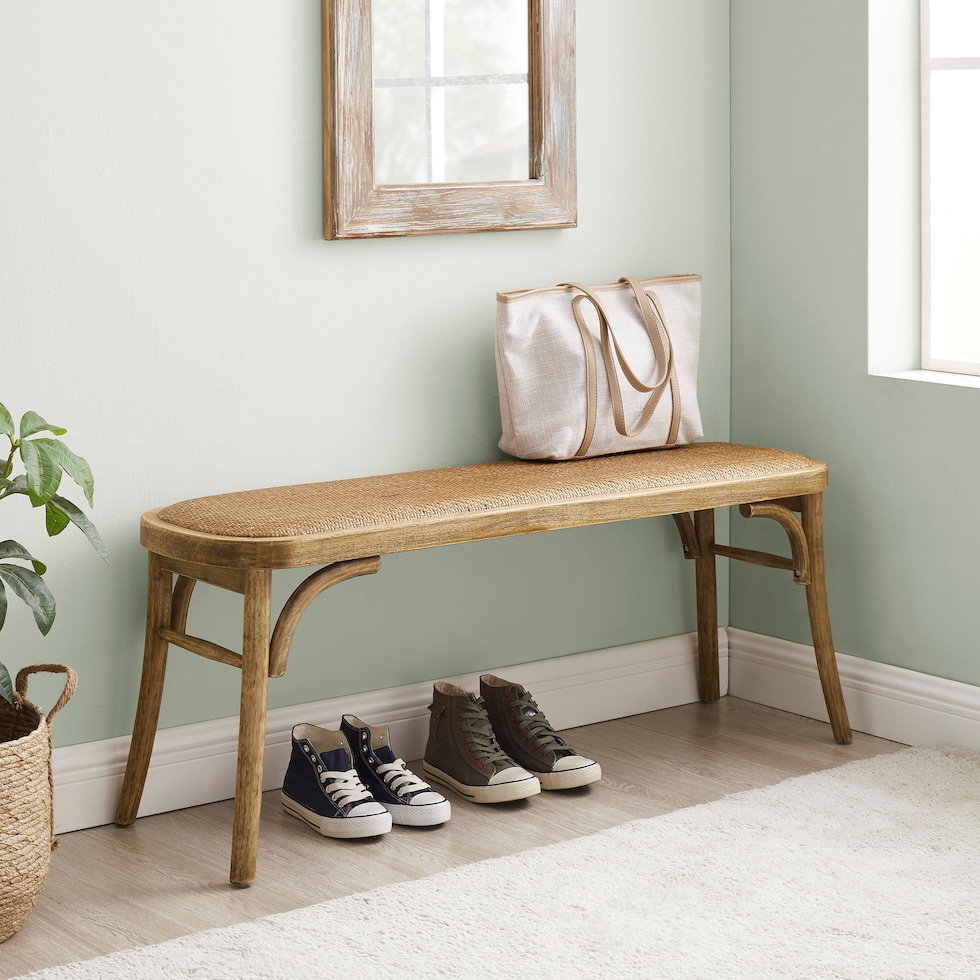 breton light brown bench   