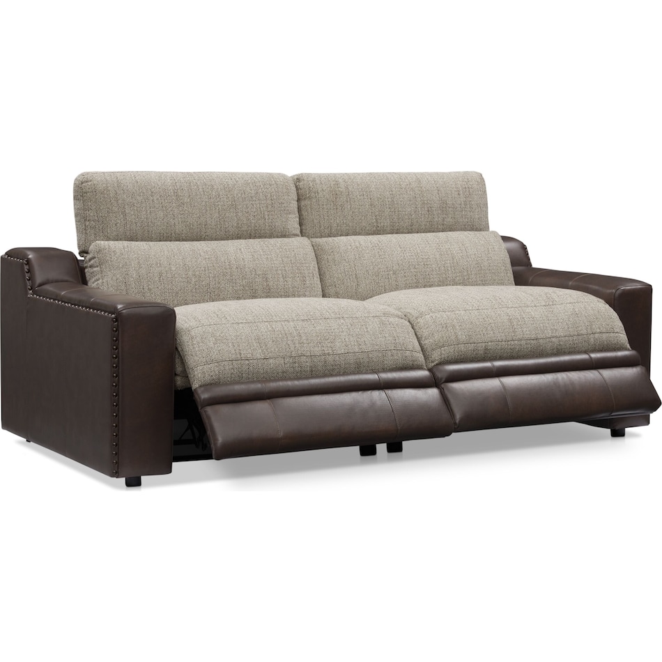 bridgeport dark brown  pc power reclining sofa   