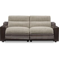 bridgeport dark brown  pc power reclining sofa   