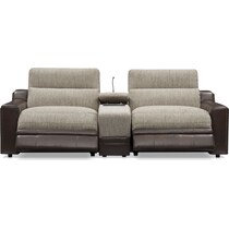 bridgeport dark brown  pc power reclining sofa   