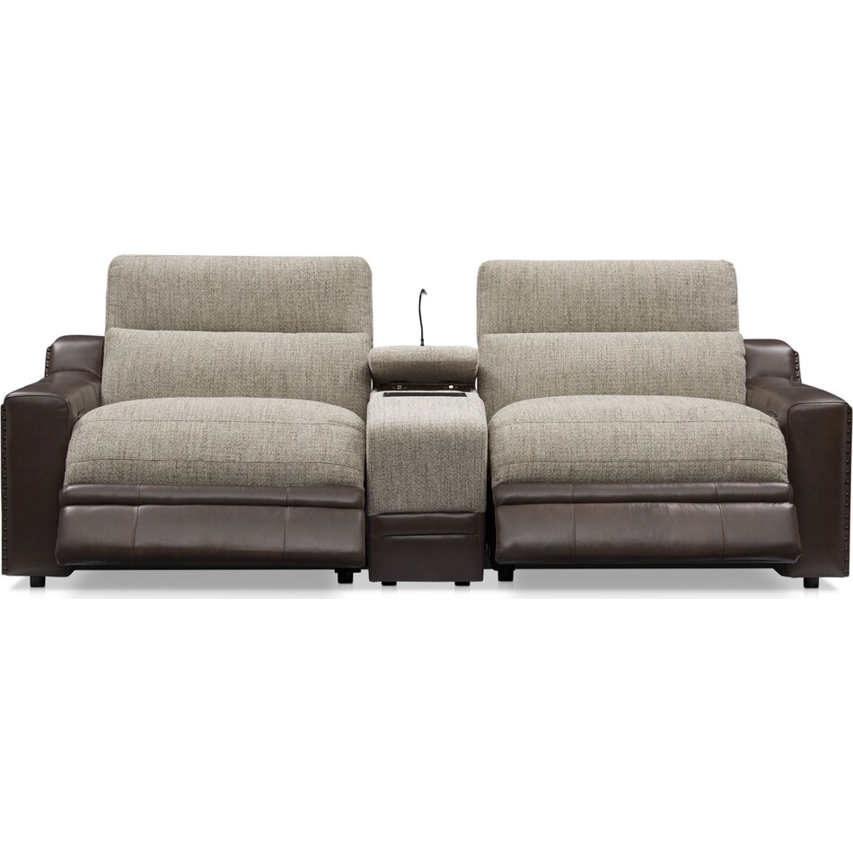 bridgeport dark brown  pc power reclining sofa   