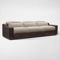 bridgeport dark brown  pc power reclining sofa   