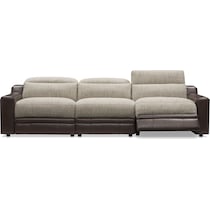 bridgeport dark brown  pc power reclining sofa   