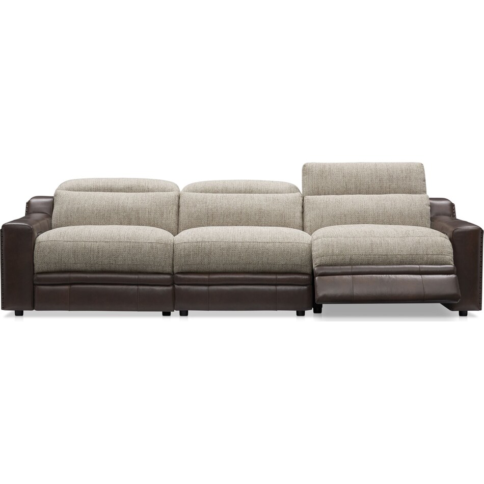 bridgeport dark brown  pc power reclining sofa   