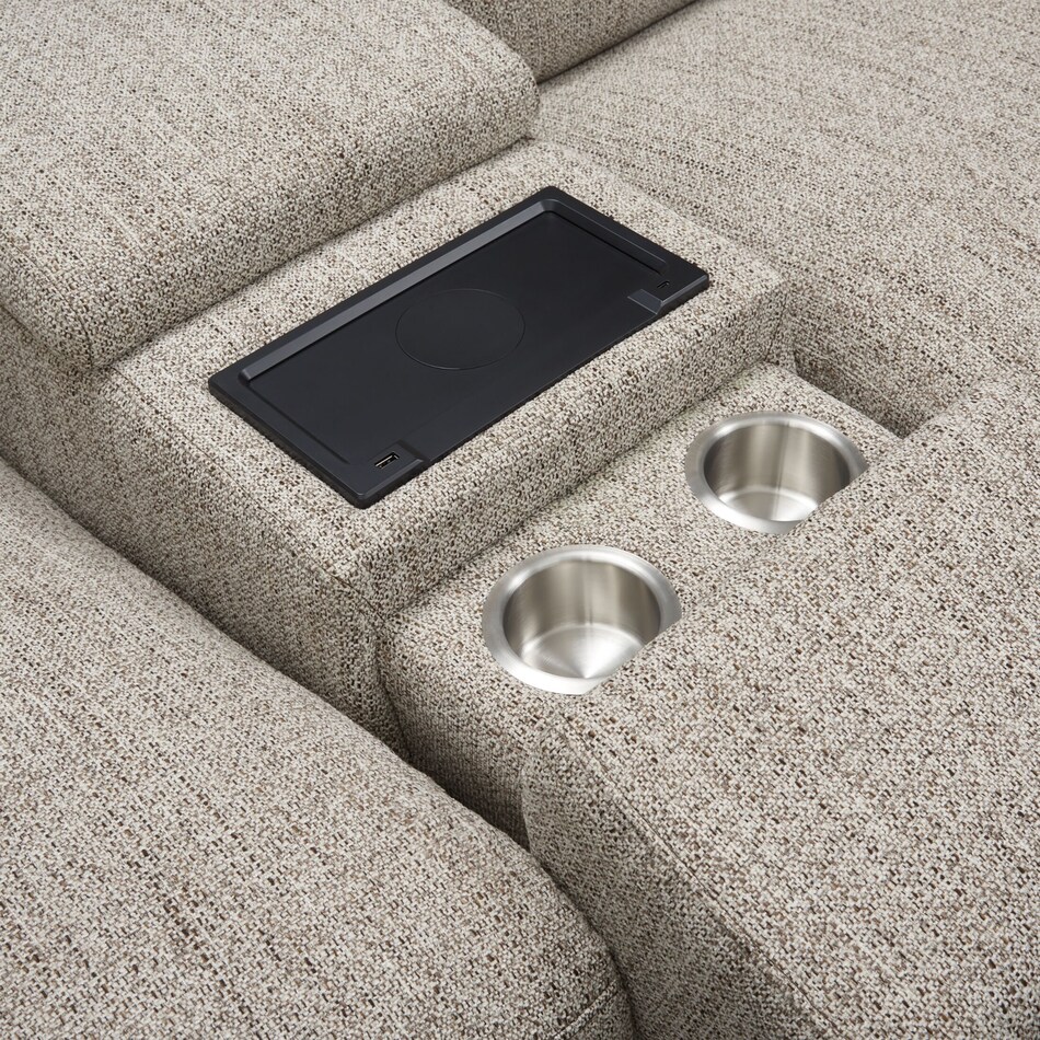 bridgeport dark brown  pc power reclining sectional   