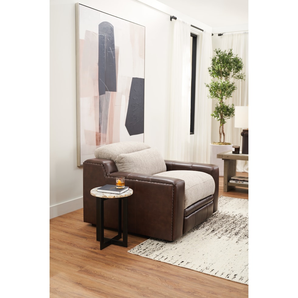 bridgeport dark brown recliner   