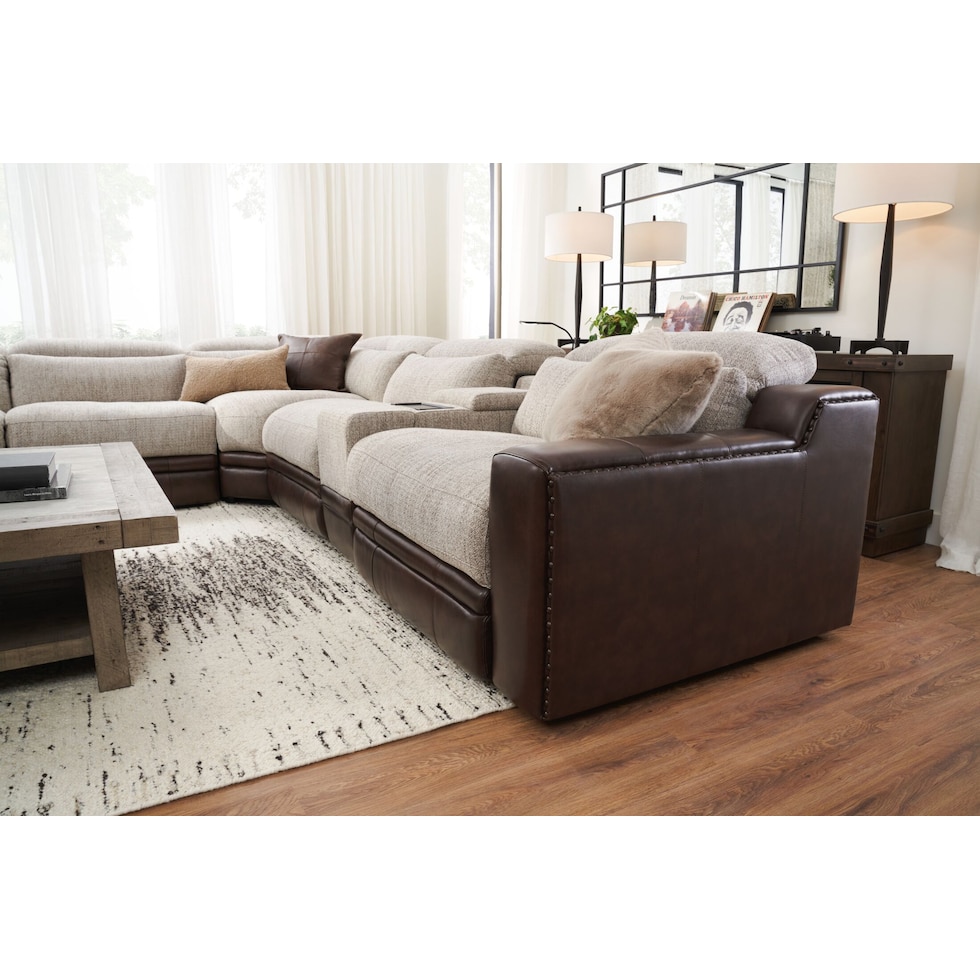 bridgeport dark brown sectional   