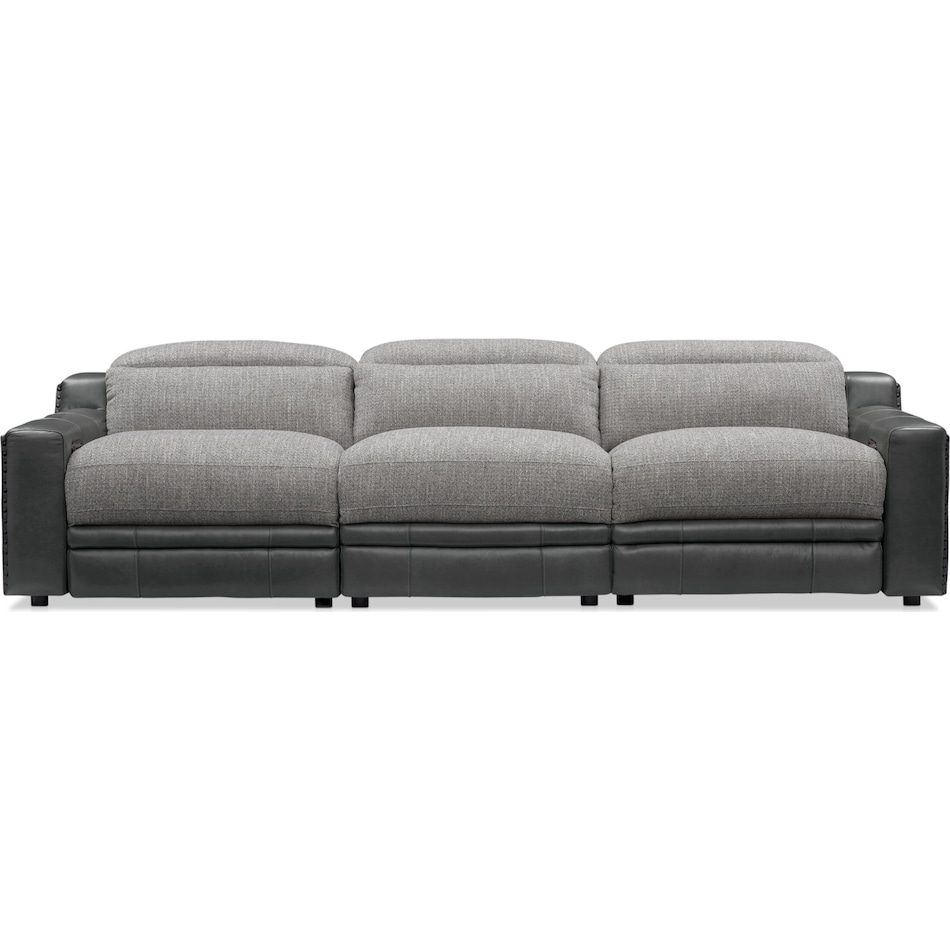 bridgeport gray  pc power reclining sofa   