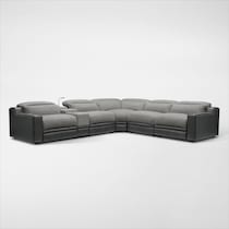 bridgeport gray  pc power reclining sectional   