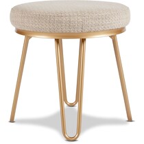 bridget tan and gold vanity stool   