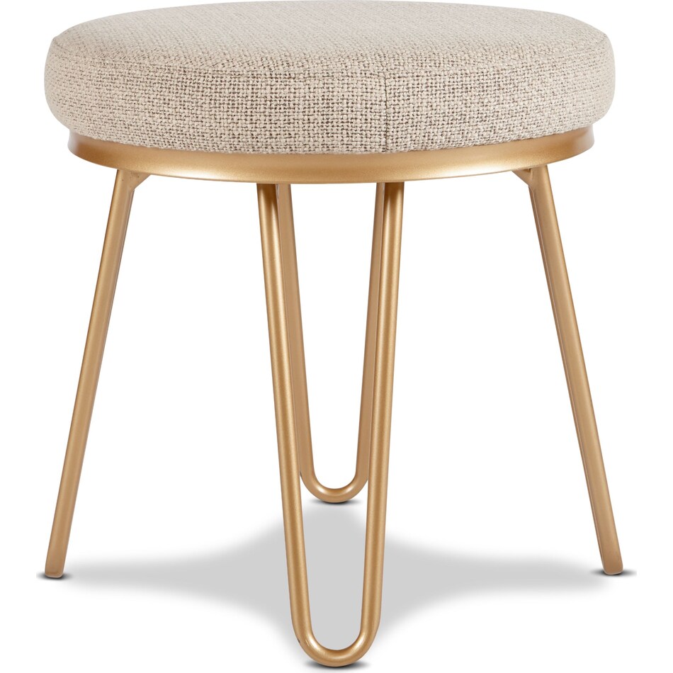 bridget tan and gold vanity stool   