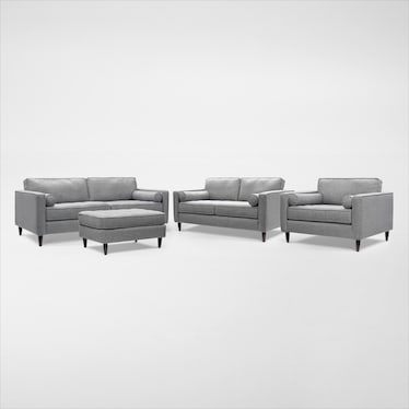 Brie Sofa, Loveseat, Chair and a Half and Ottoman Set