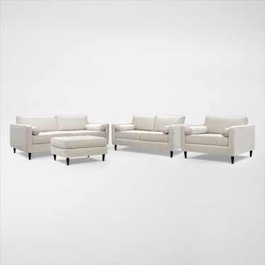 Brie Sofa, Loveseat, Chair and a Half and Ottoman Set