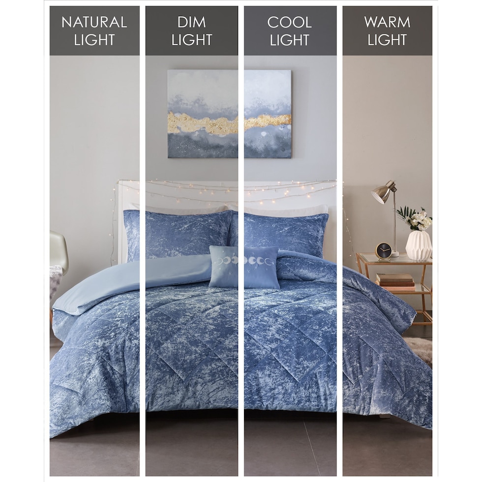 briella blue king california king bedding set   