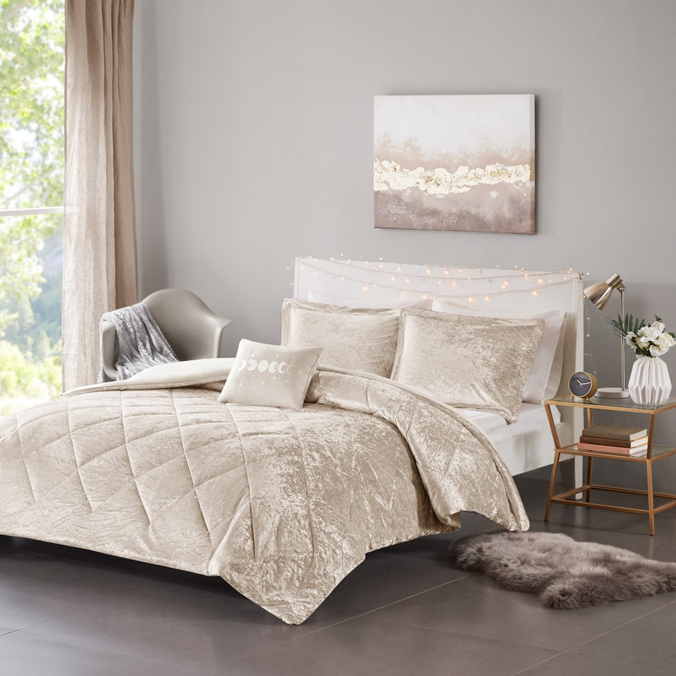 briella gold full queen bedding set   
