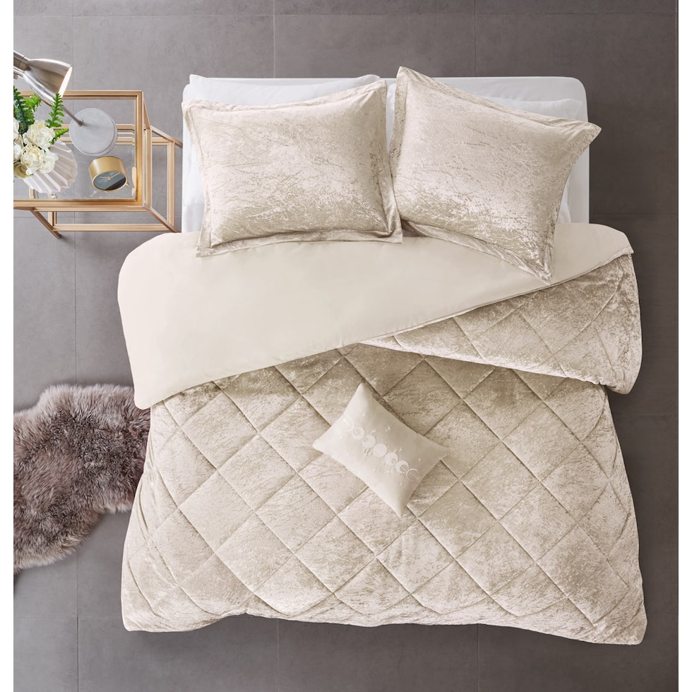 briella gold full queen bedding set   