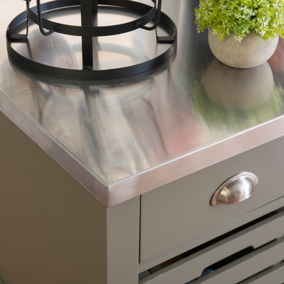 brighton gray kitchen cart   