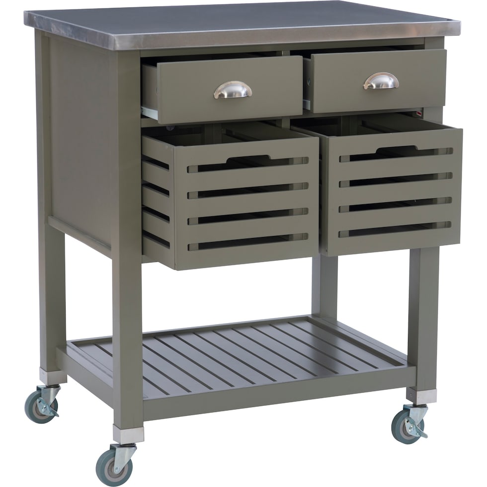 brighton gray kitchen cart   