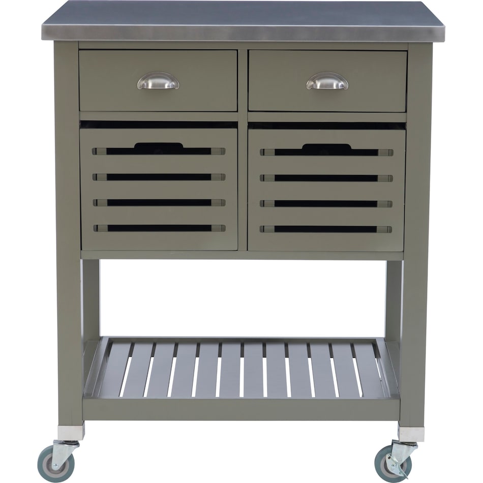 brighton gray kitchen cart   