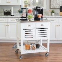 brighton white kitchen cart   