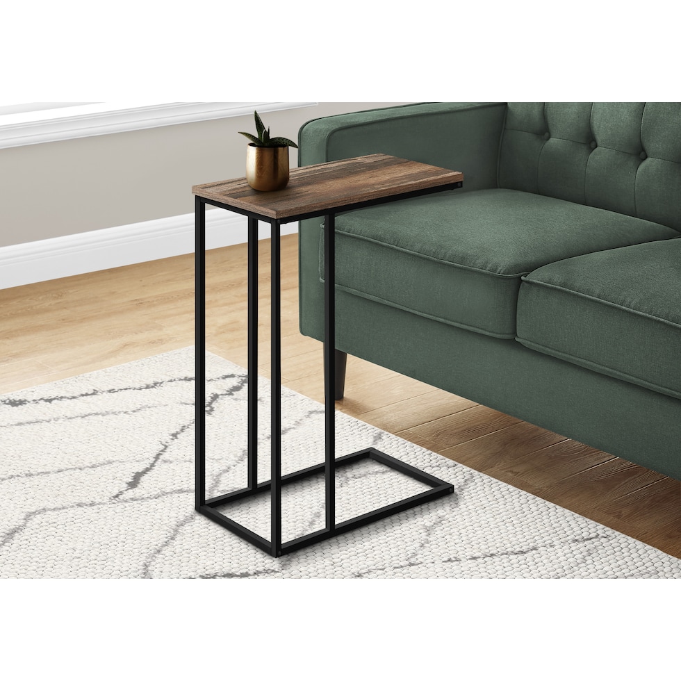 brigid dark brown black end table   