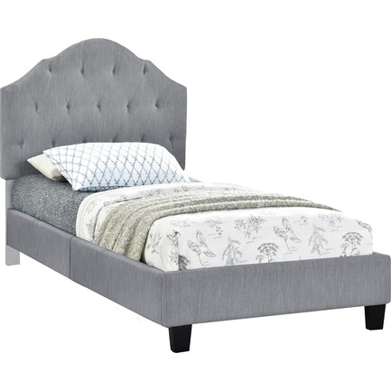 Brigid Twin Upholstered Bed - Gray