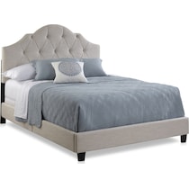 brigid light brown king upholstered bed   