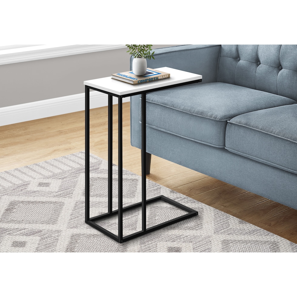 brigid white black end table   