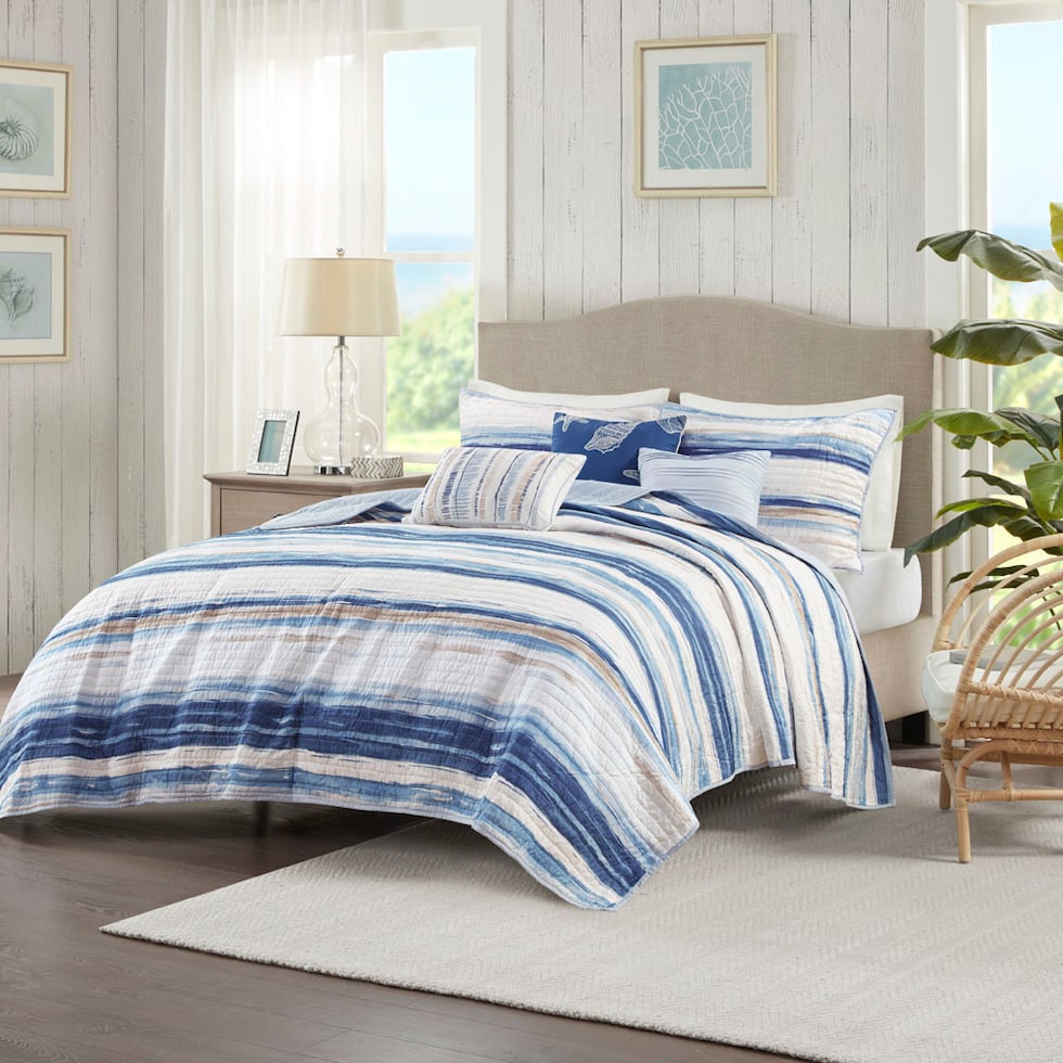 brimsley blue full queen bedding set   