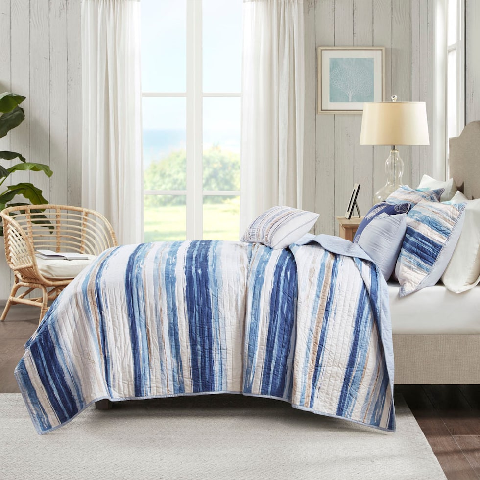 brimsley blue full queen bedding set   