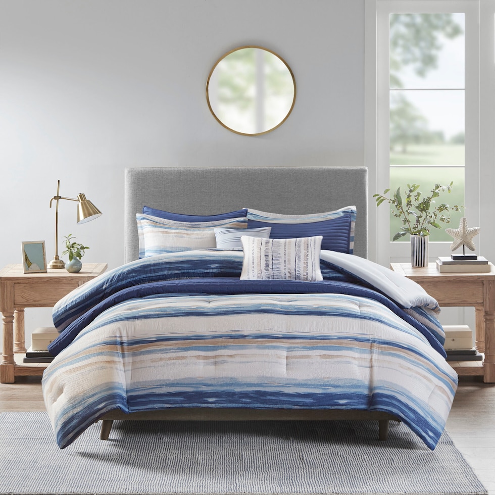 brimsley blue king bedding set   