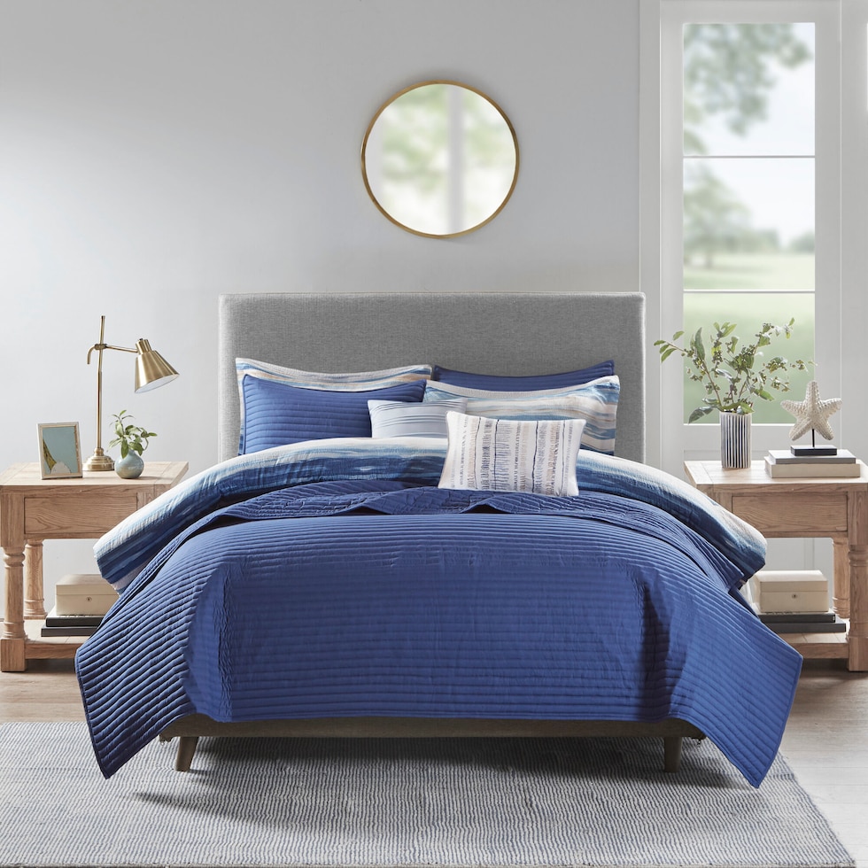 brimsley blue king bedding set   