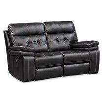 brisco black manual black manual reclining loveseat   