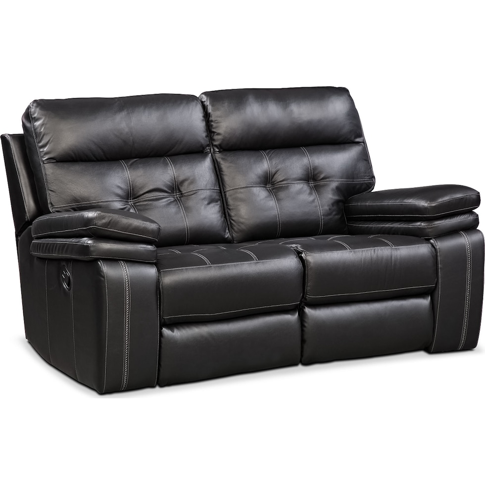 brisco black manual black manual reclining loveseat   