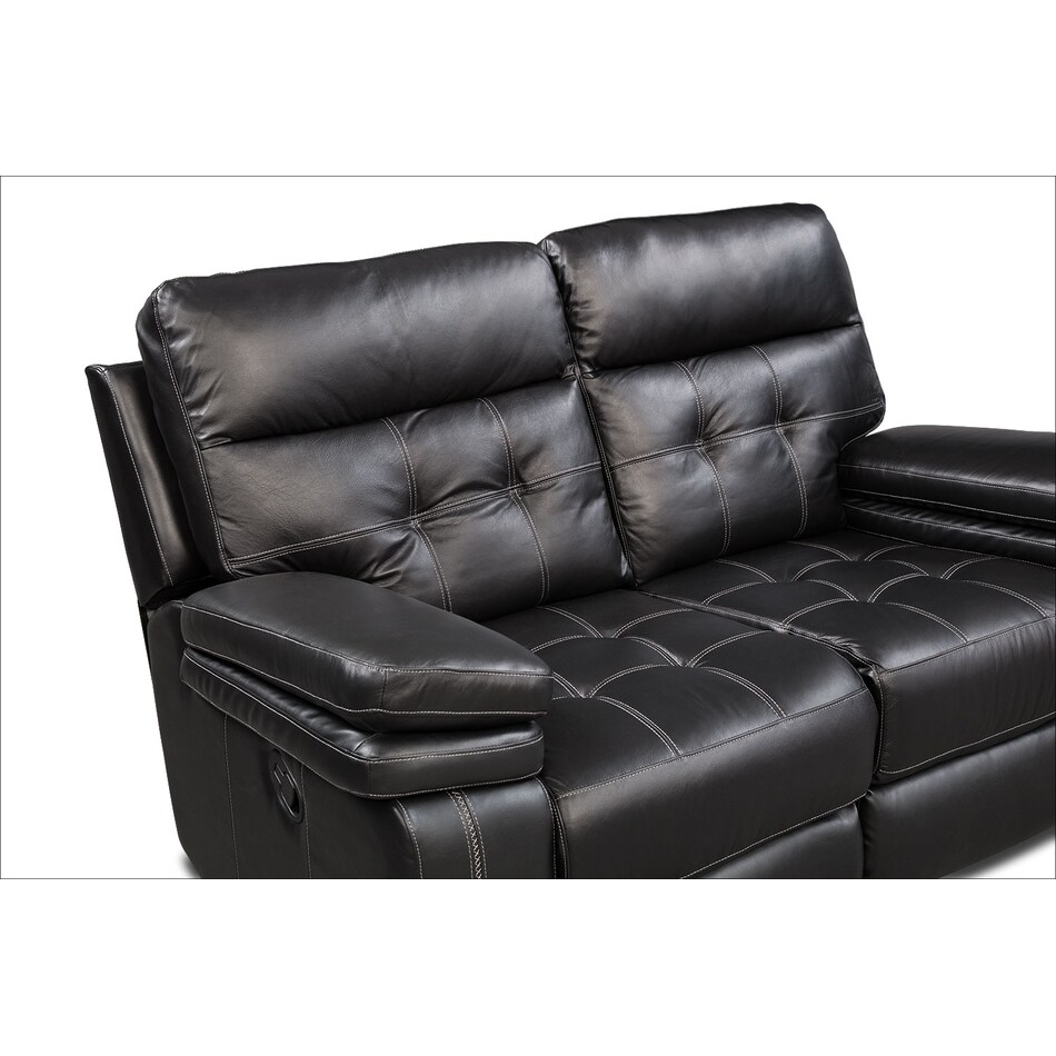 Brisco Manual Reclining Loveseat Black American Signature Furniture