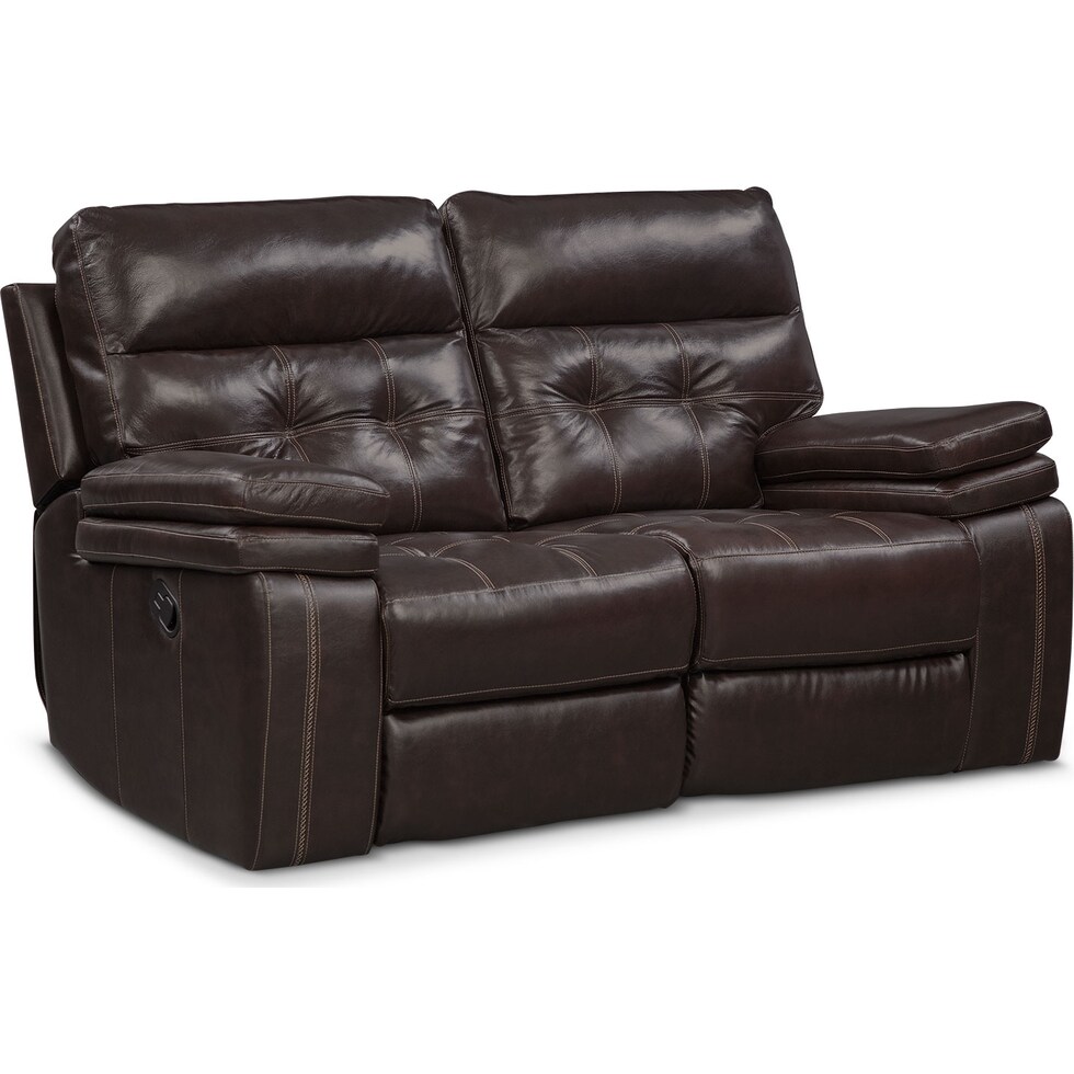 brisco brown manual brown manual reclining loveseat   