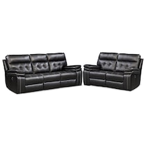 brisco black  pc manual reclining living room   