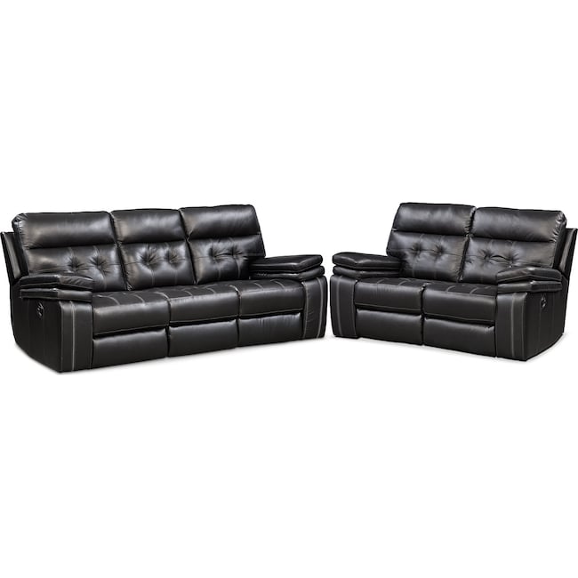 Living Room Furniture - Brisco Manual Reclining Sofa and Loveseat Set