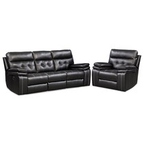 brisco black  pc manual reclining living room   