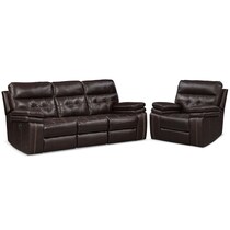 brisco brown  pc manual reclining living room   
