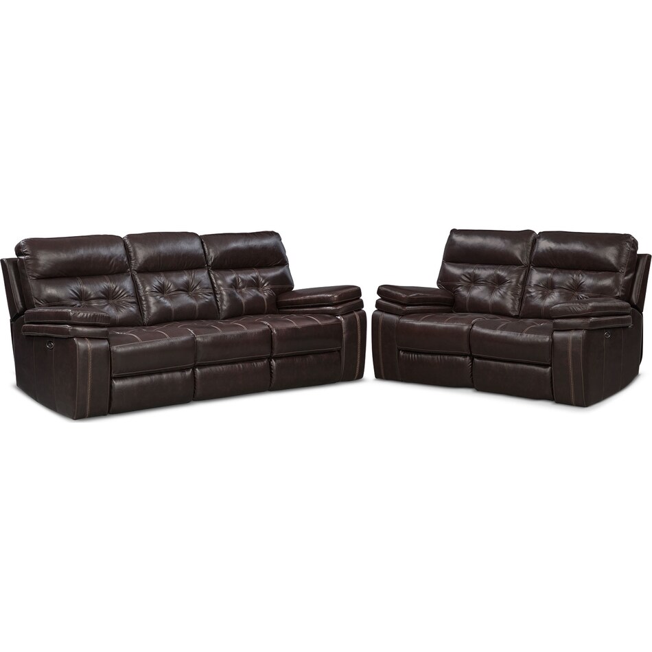 brisco brown  pc power reclining living room   