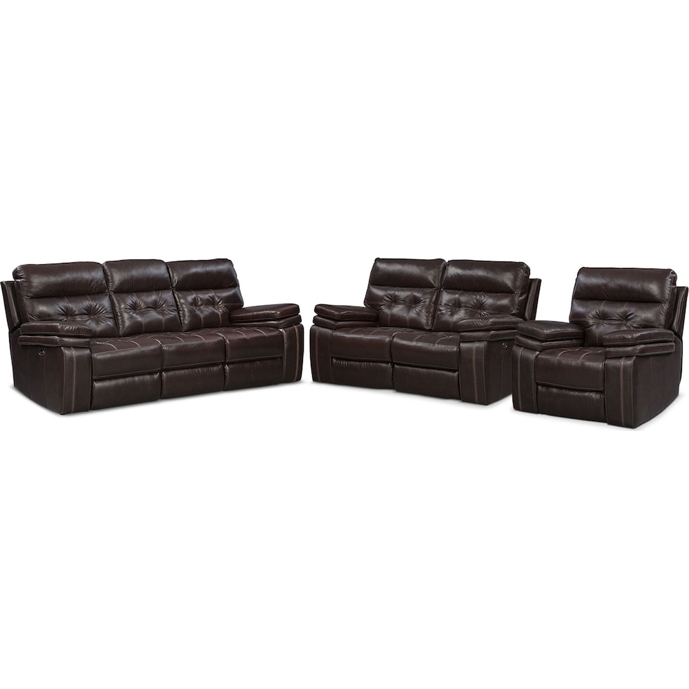 brisco brown  pc power reclining living room   
