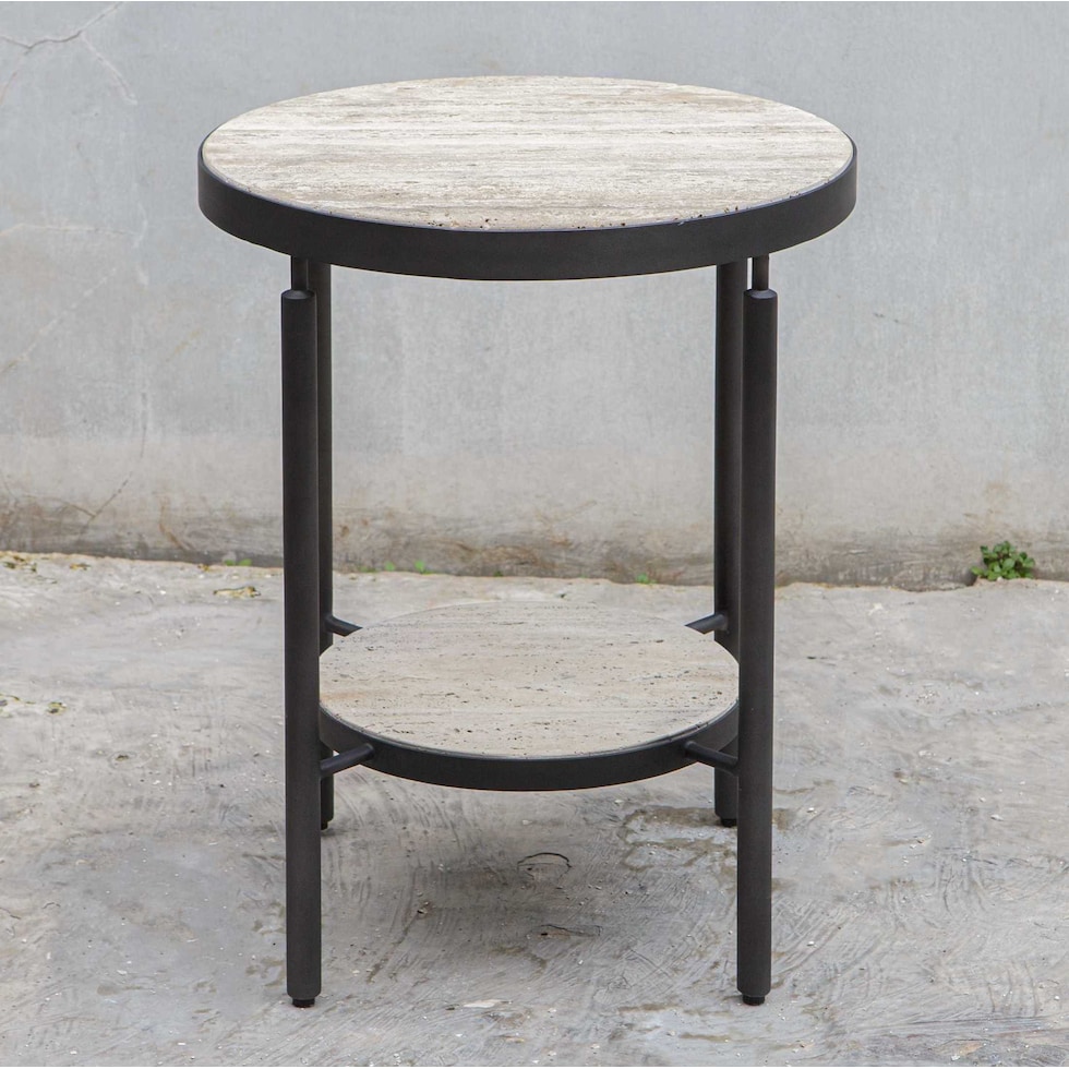brit black side table   