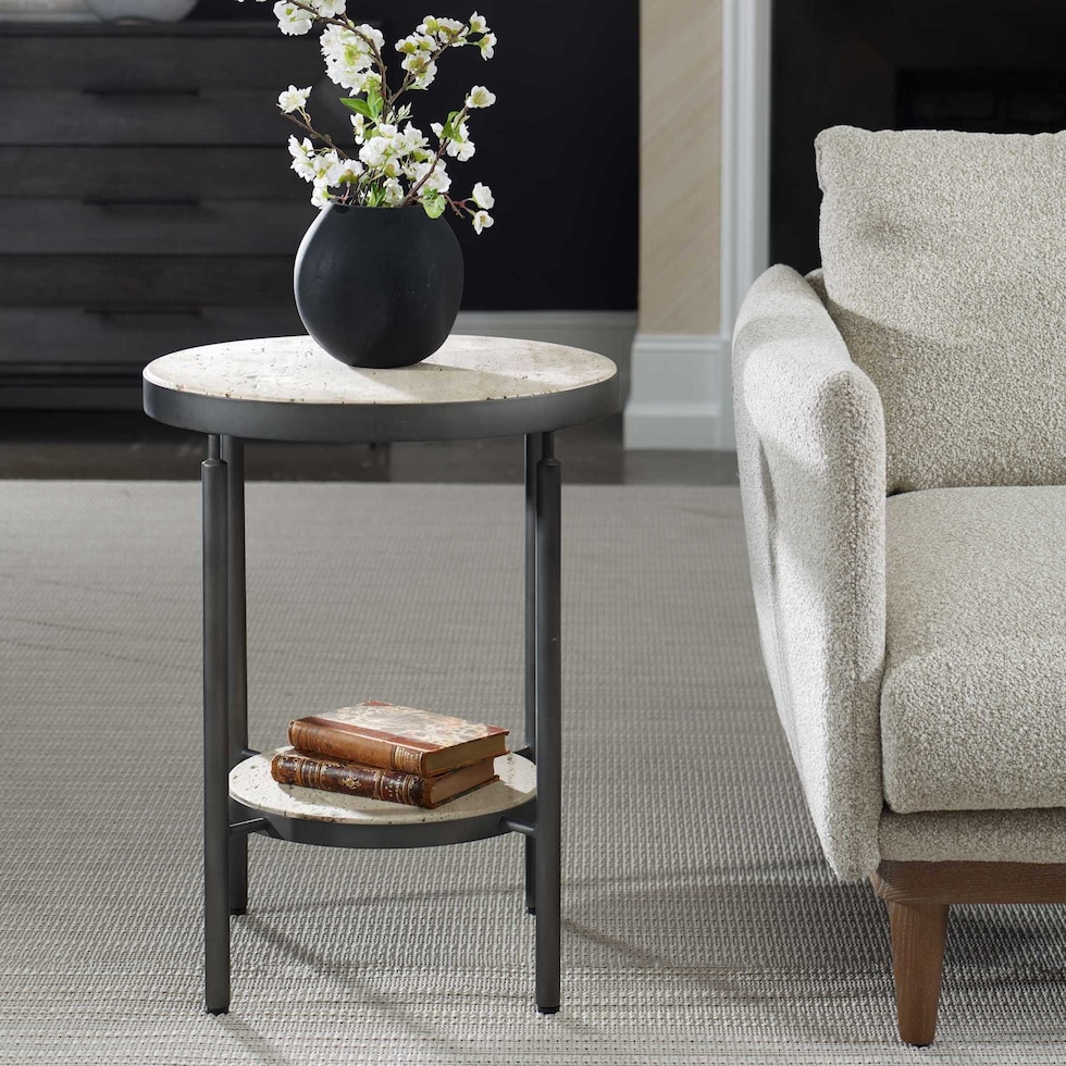 brit black side table   
