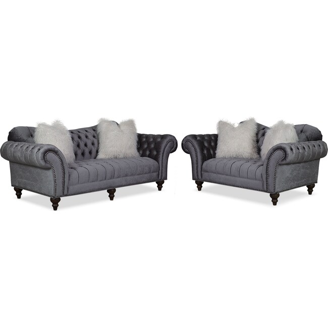 Living Room Furniture - Brittney Sofa and Loveseat Set