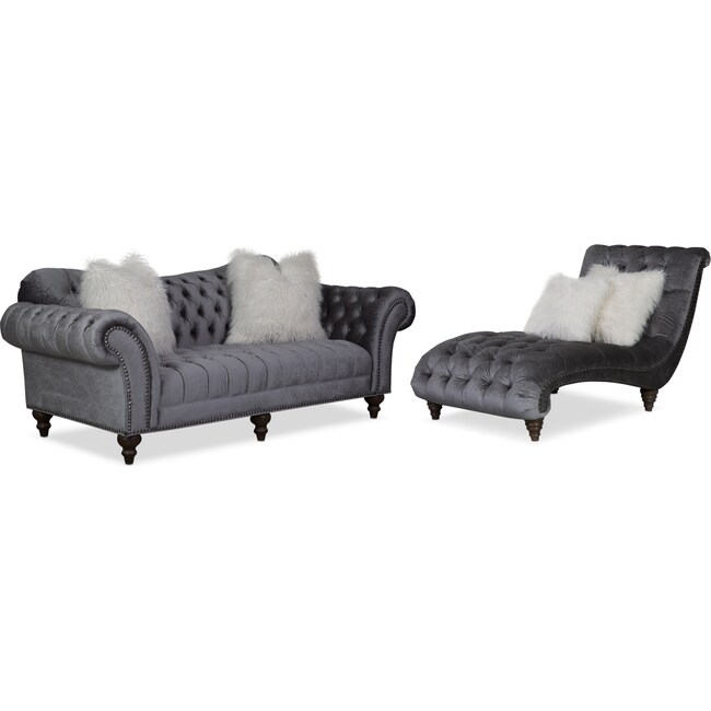 Living Room Furniture - Brittney Sofa and Chaise Set