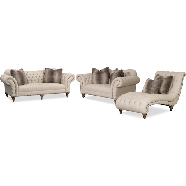 Living Room Furniture - Brittney Sofa, Loveseat and Chaise
