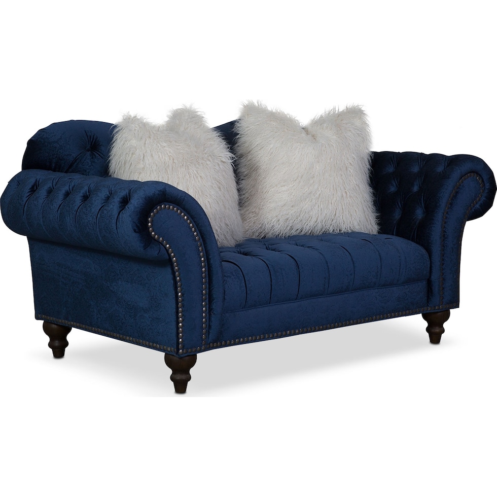 brittney blue loveseat   